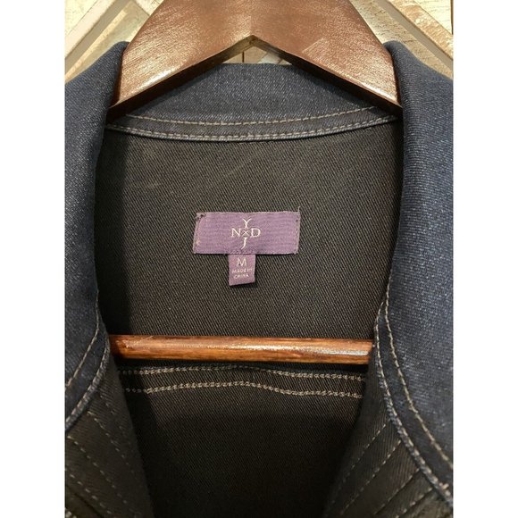 JEAN JACKET NYDJ FuturFit Women Paris Nights MARJ1617 Navy Medium Excellent - Picture 4 of 8